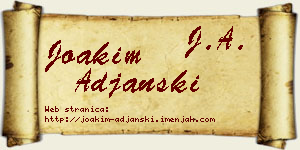 Joakim Ađanski vizit kartica